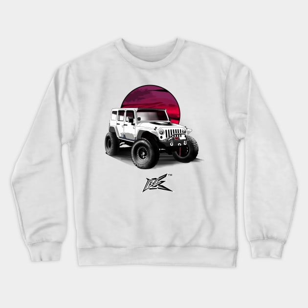 jeep wrangler rubicon white Crewneck Sweatshirt by naquash